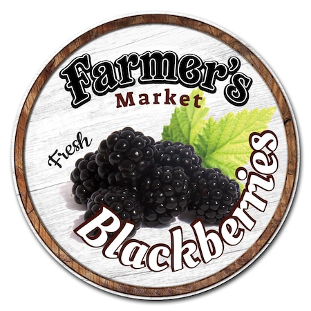 Farmers Market Blackberries Circle Vinyl Laminated Decal